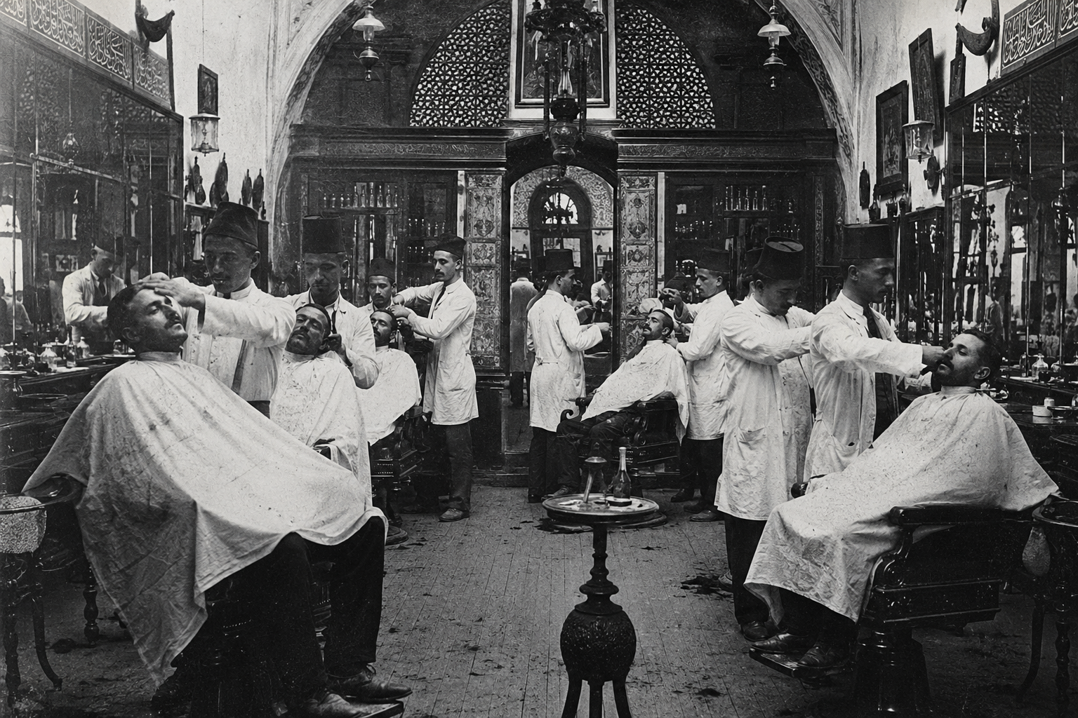 Ottoman barbers at work